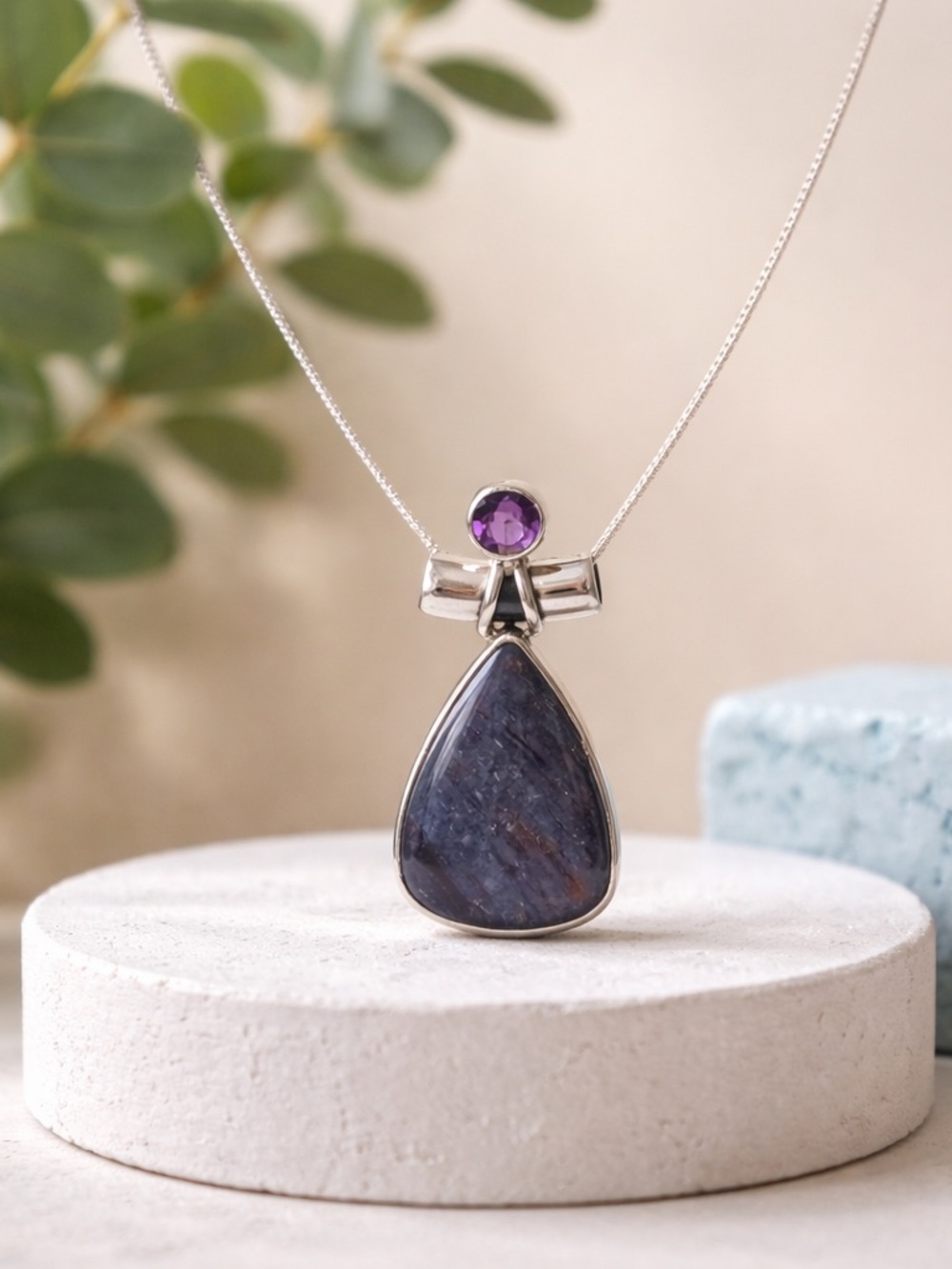 Purple Adventurine & Amethyst Necklace - Picture 7 of 10